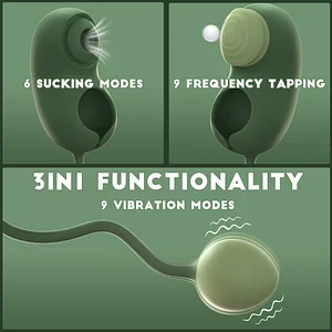 3 In 1 Sucking Flapping Vibrating Clitoral G-spot Vibrator Butt Plug