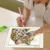 Papier quilling l&eacute;opard-sp&eacute;cial forme diamant peinture-30*30cm