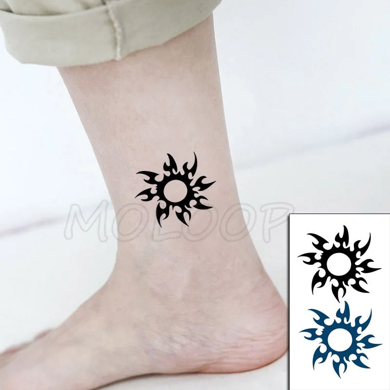 Tattoo Sticker Body Art Black White Drawing Little Element Planet Sun Moon Star Water Transfer Temporary Fake Tatto Flash Tatoo