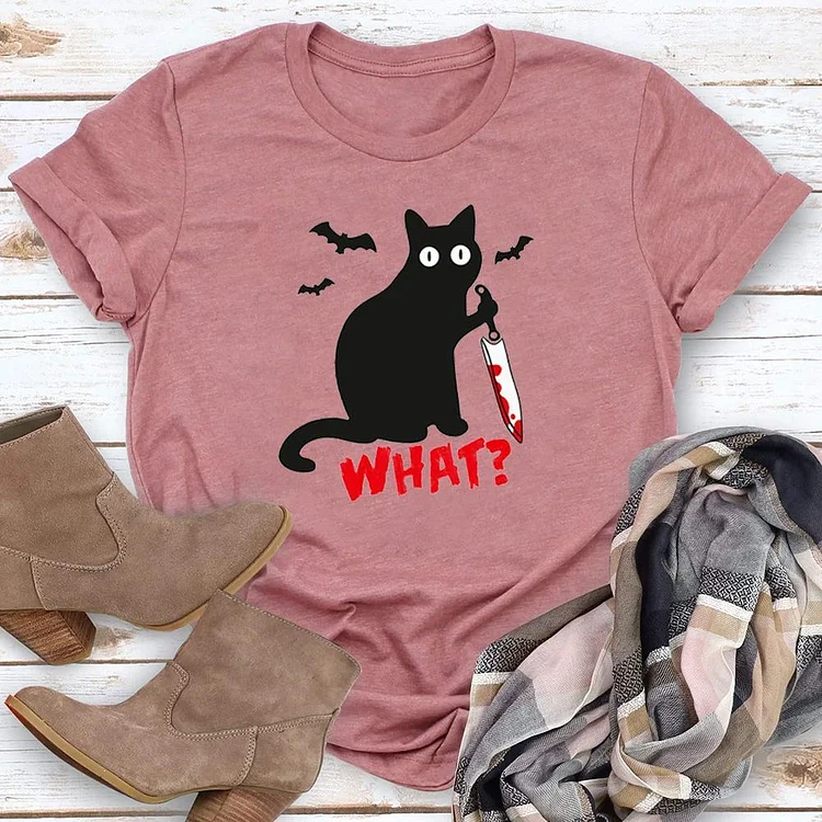 What Cat T-shirt Tee -01149-Annaletters