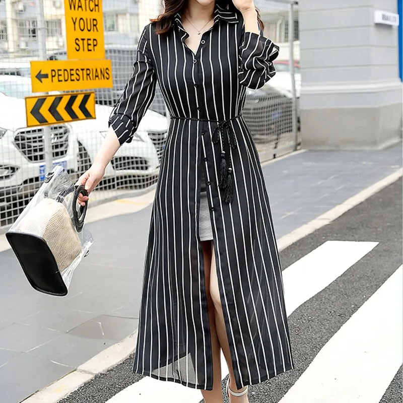 2021 Summer Sun-Proof Clothing Female Outdoor Shawl Thin Chiffon Cardigan Jacket Fairy Mid-Length Sun-Protective Clothing 9736