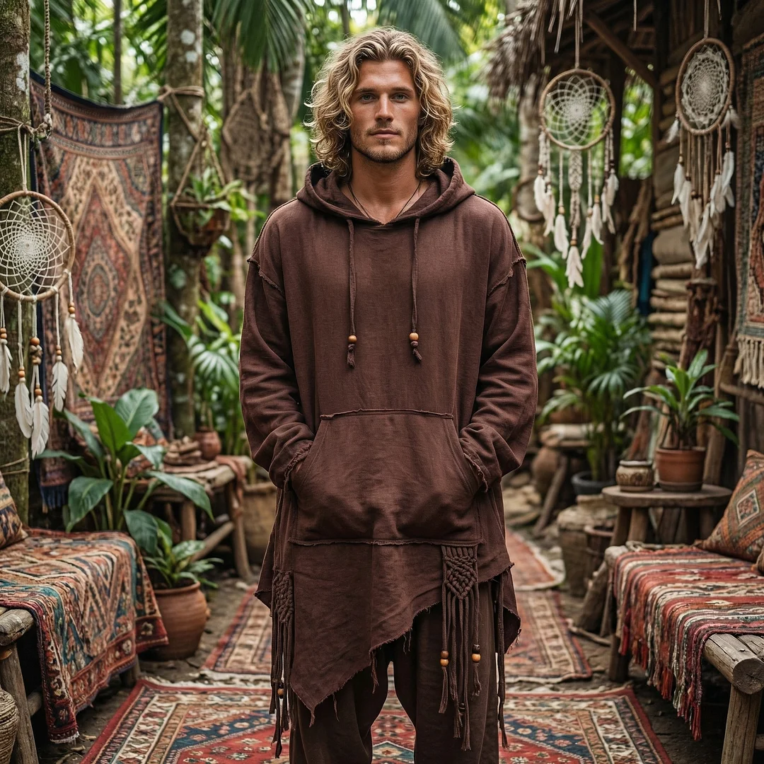 Men's Forest Series Bohemian Linen Top-inspireuse