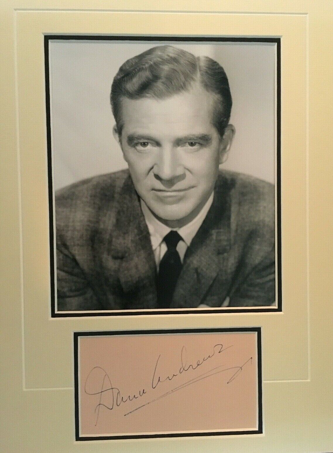 DANA ANDREWS - LEADING AMERICAN ACTOR - 1930/40's - SIGNED Photo Poster painting DISPLAY