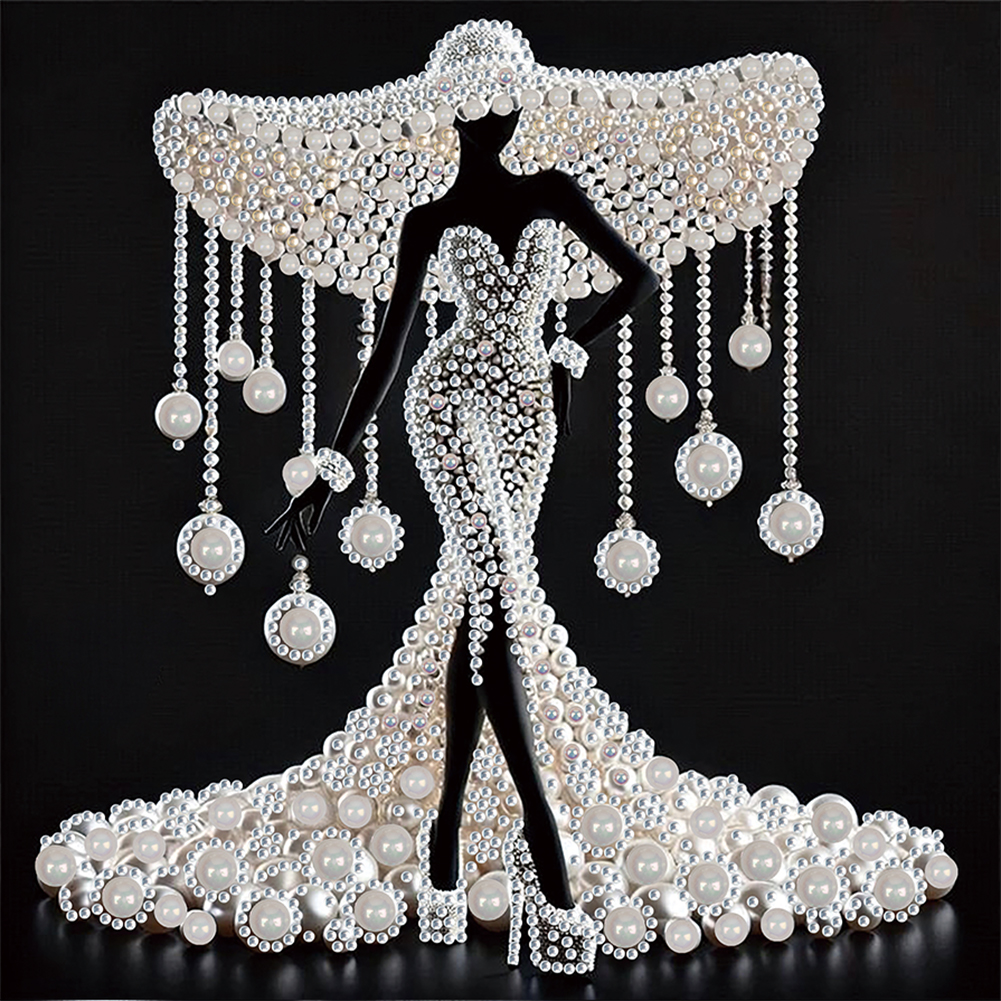 Elegant Lady 30*30cm(canvas) special shaped drill diamond painting