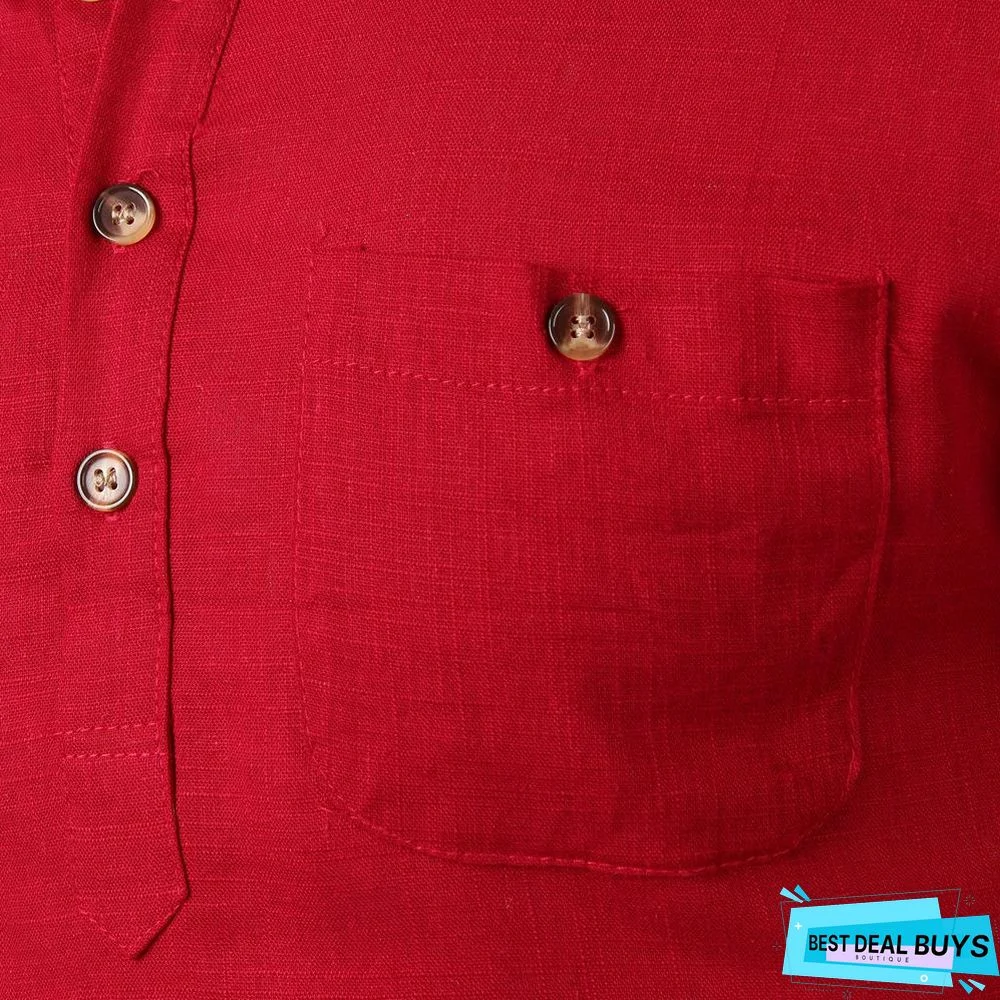 Lapel Neck Button Casual Solid Color Shirt