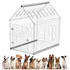 [US Local Warehouse] Acrylic Dog House Lockable Ventilated Modern Dogs Crate Clear Dog Playpen for Small and Medium Dogs Pets 24.02x15.75x23.62inch