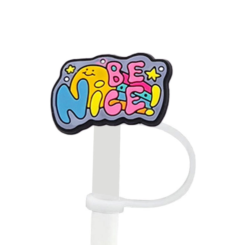 Cute Letter Silica Gel Straw Mouthpiece 1 Piece