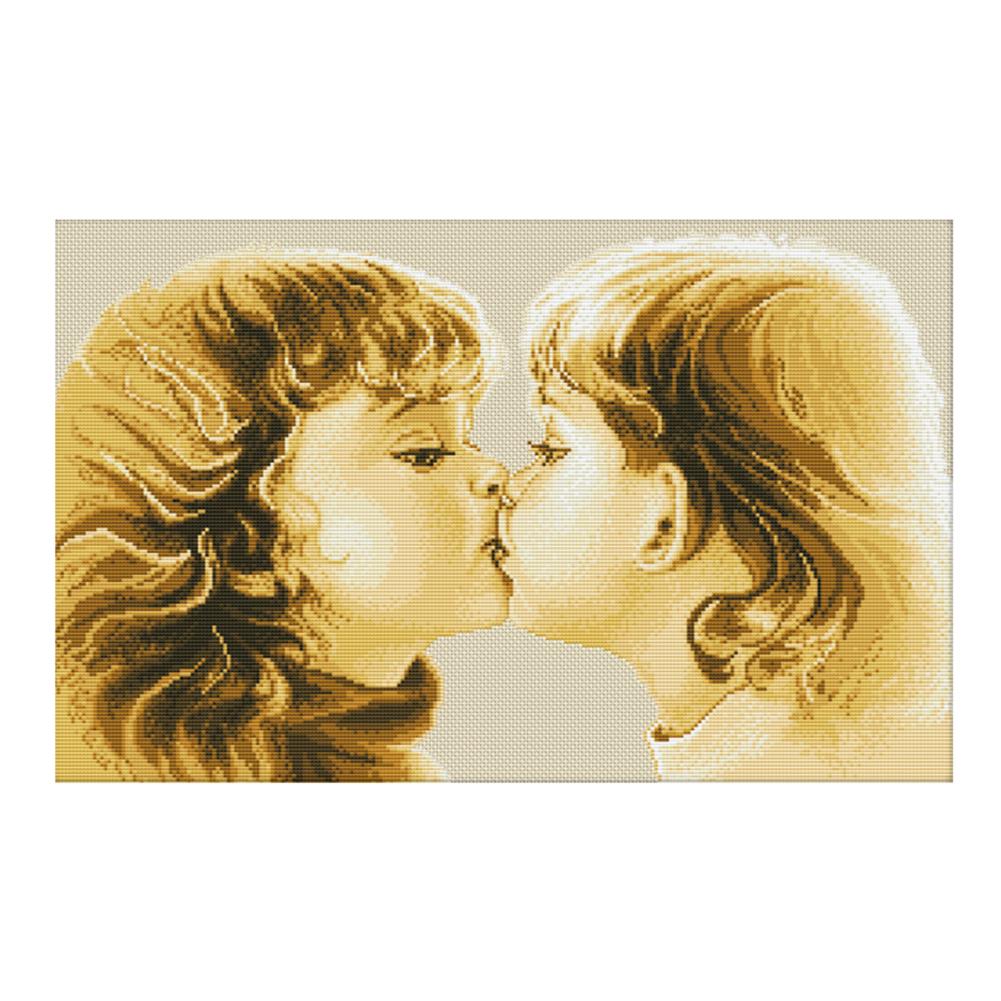 

First Kiss - 11CT Stamped Cross Stitch - 66*44cm, 501 Original