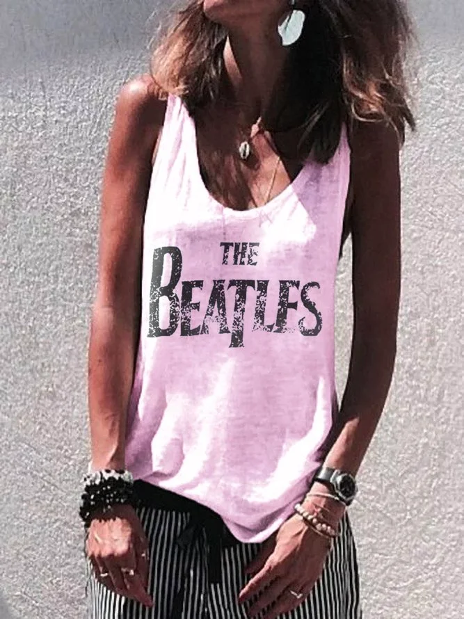 Sleeveless  Printed Shirts & Tops