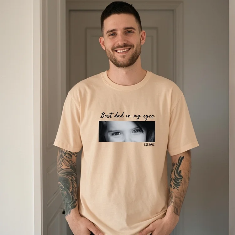 Personalized Best Dad / Mom In My Eyes Shirts, Father's Day Shirt with Your Child's Eye Photo Best Father's Day Gift, New Dad/Mom Gift