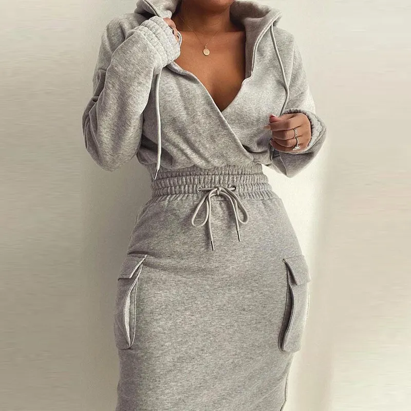 Brownm Brownm Women's Wear Early Spring 2024 New Temperament Elegant Solid Color Hooded Rope Top Slim Suit 661