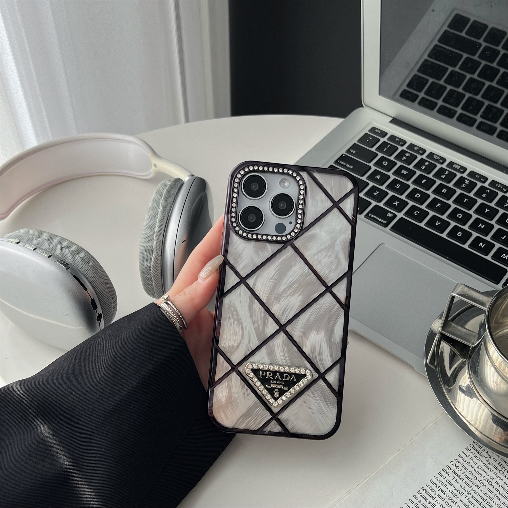 Radiant Prada Diamonds Quilted Apple iPhone Case