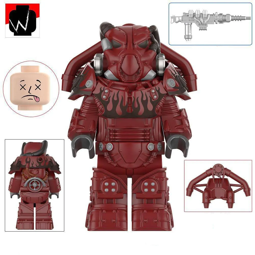 X-01 Power Armor (Hot Rod Flames) Custom Fallout Minifigure Minifigure Bricks monstertoys