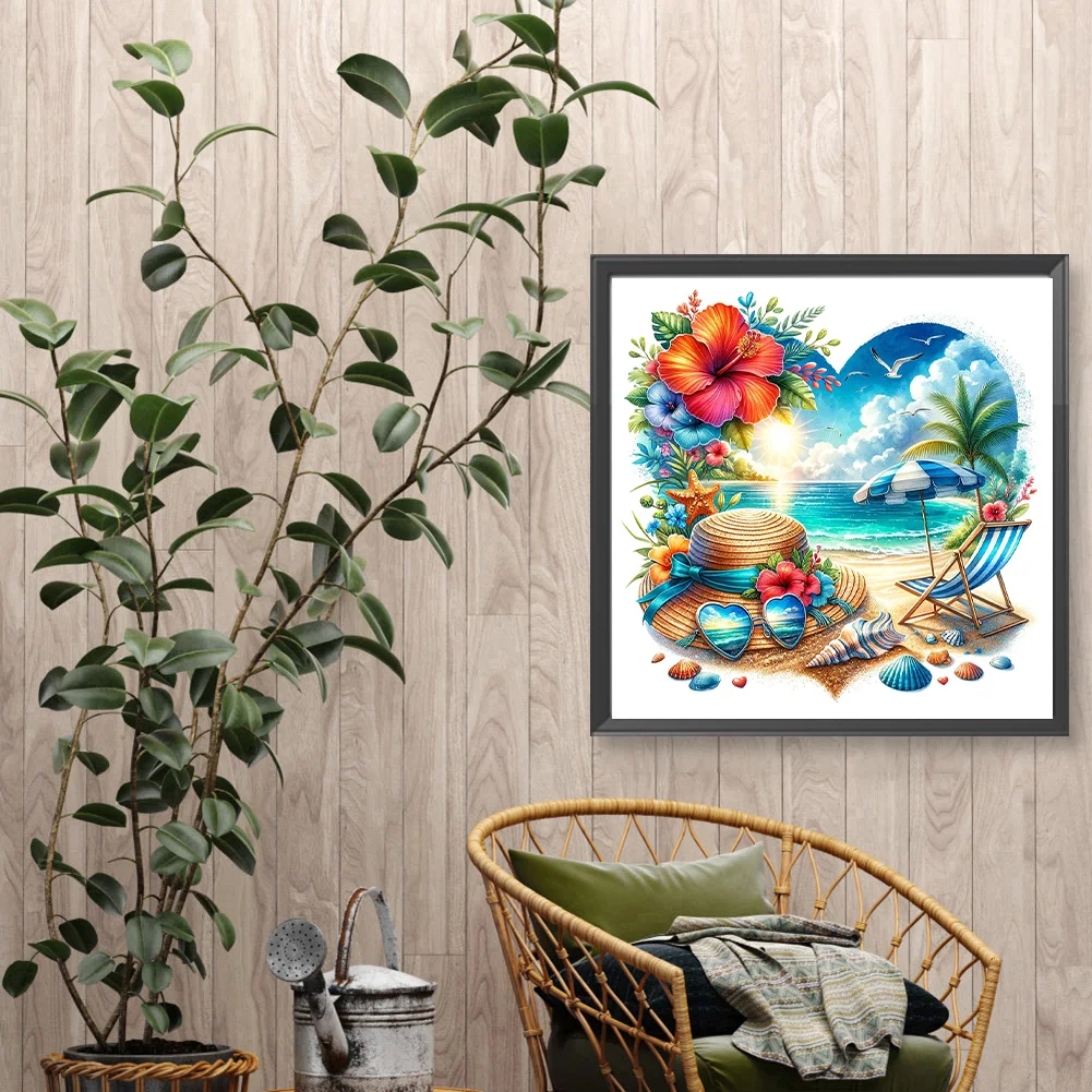 Diamond Painting - Full Round Drill - Summer Beach(Canvas|30*30cm)