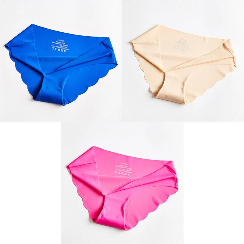 3pcs Seamless Panty Set Underwear Female Comfort Intimates Fashion Ladies Hot Sale Mid-Rise Briefs Panties Women Sexy Lingerie