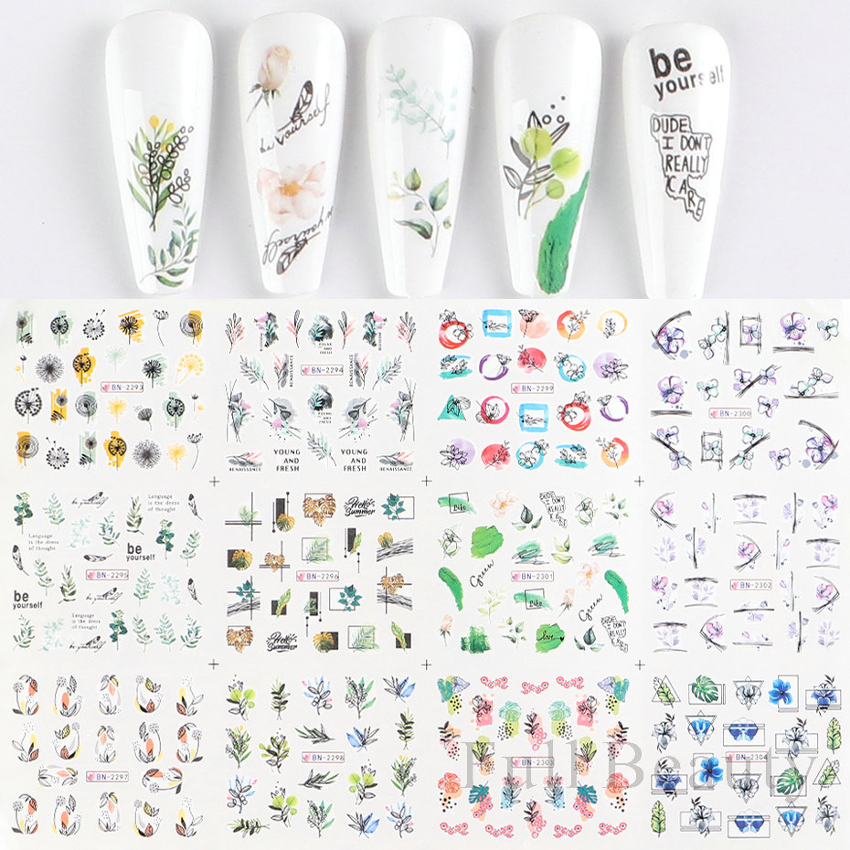 Bonusgud 12pcs Black Butterfly Water Nail Sliders Set Hollow Nails Design Flying Wings Stickers Drawing Pattern Manicure Transfer Foils