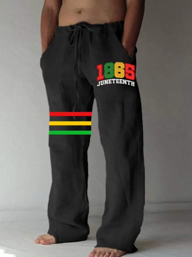 Men's 1865 Juneteenth Printed Linen Casual Pants 