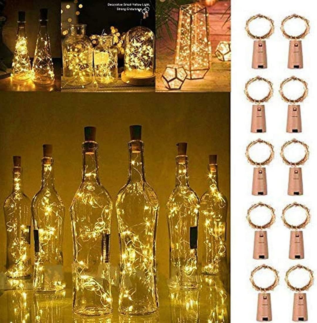 Wine Bottle Lights with Cork, 10 Pack Battery Operated LED Cork Shape