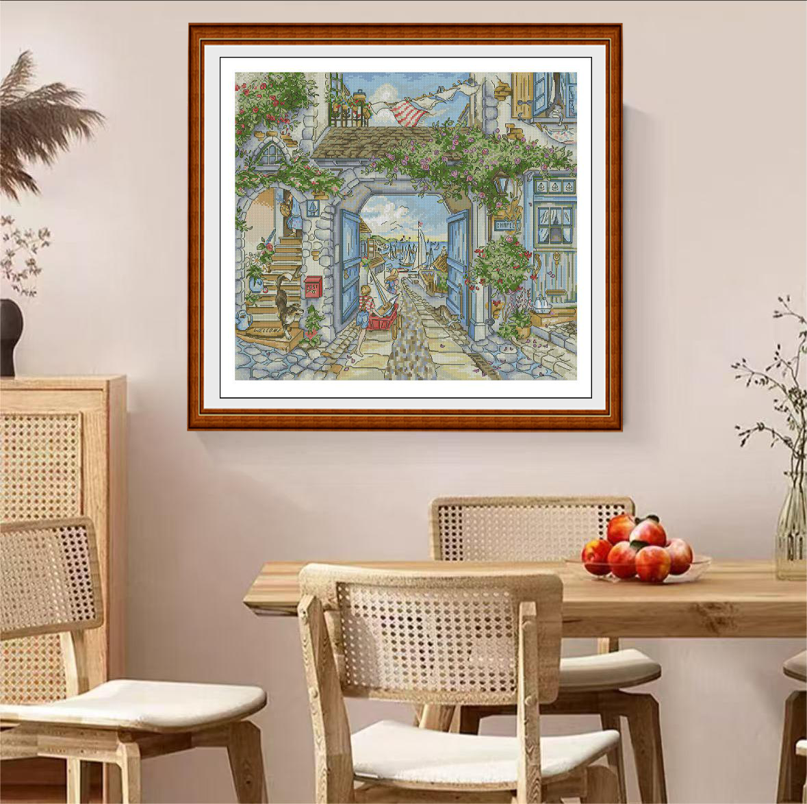 1set DIY Printed Cross Stitch Kit, 【CC2040-  Boat tour】aida cross stitch Painting Fairy Cross Stitch