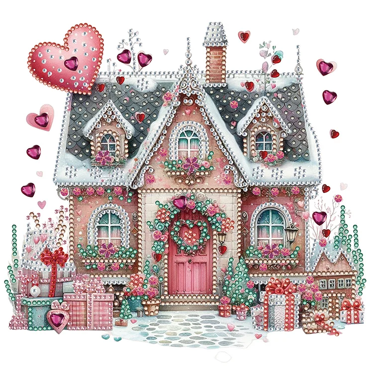Partial Special-Shaped Diamond Painting - Love House 30*30CM
