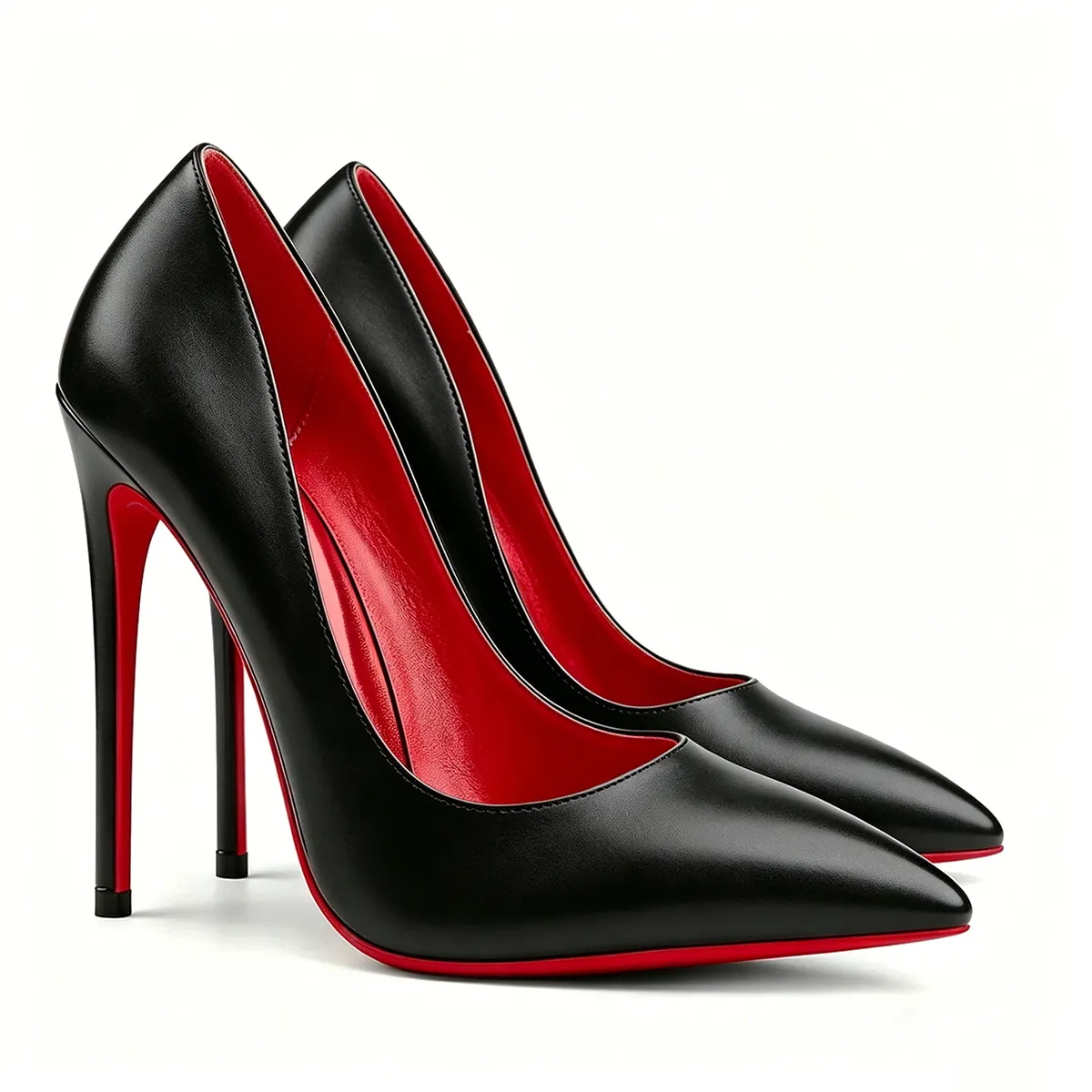 120/100mm Red Bottom Women's Party Wedding Heels Red Lining Matte Pumps-MERUMOTE