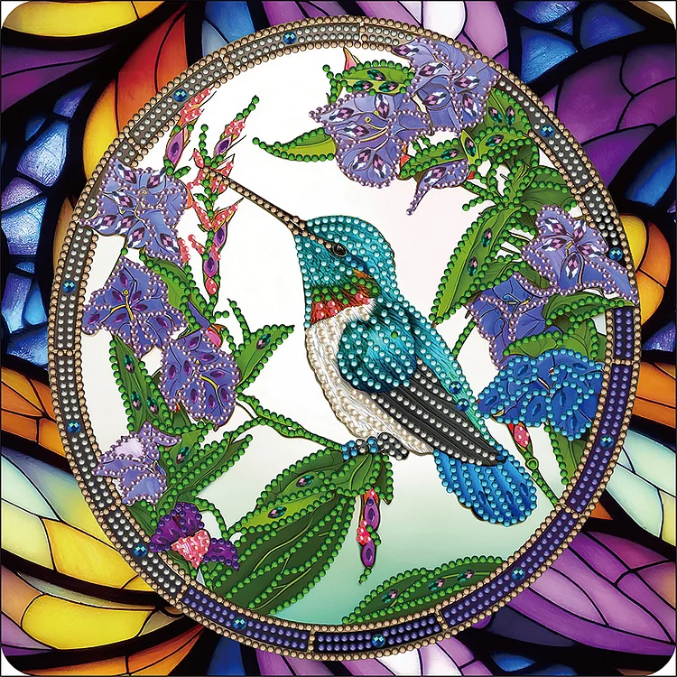 Stained Glass Hummingbird - Partial Drill - Special Diamond Painting(30*30cm)