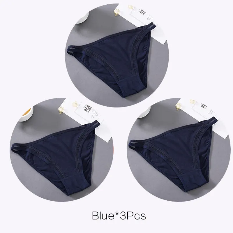 FINETOO Sexy Panties Women Underwear Waist Hollow Cotton Briefs For Girls Low-Rise Bikini Female Lingerie Comfortable Underpants