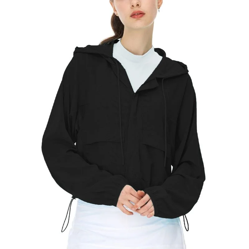 Thin hooded sports sun protection running tops