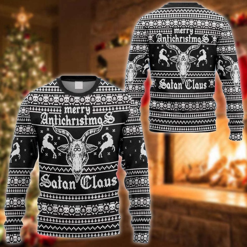 Merry Antichristmas Satan Claus Ugly Sweater / Rvogue / Rvogue