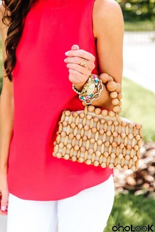 Wooden Beads Hand Bag