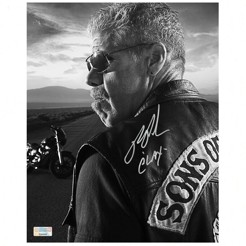 Ron Perlman Autographed Sons of Anarchy Clay 8x10 Black and White Photo Poster painting