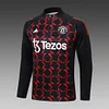 2024/2025 Manchester United Half-Pull Training Suit Black-Red Football Shirt 1:1 Thai Quality