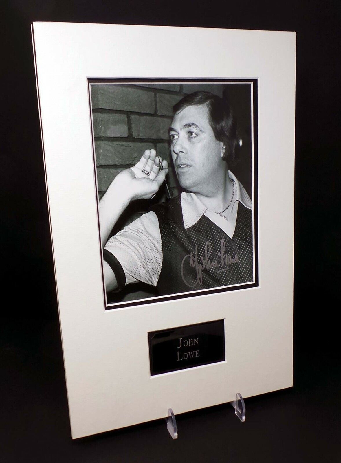 John LOWE Darts Legend Signed & Mounted 10x8 Photo Poster painting Display AFTAL RD COA