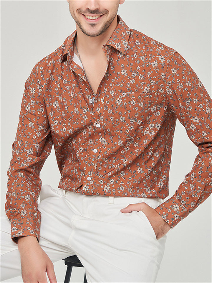  thdmladies Stylish Printed Turn-down Collar Holiday Shirt for Male thedmladies