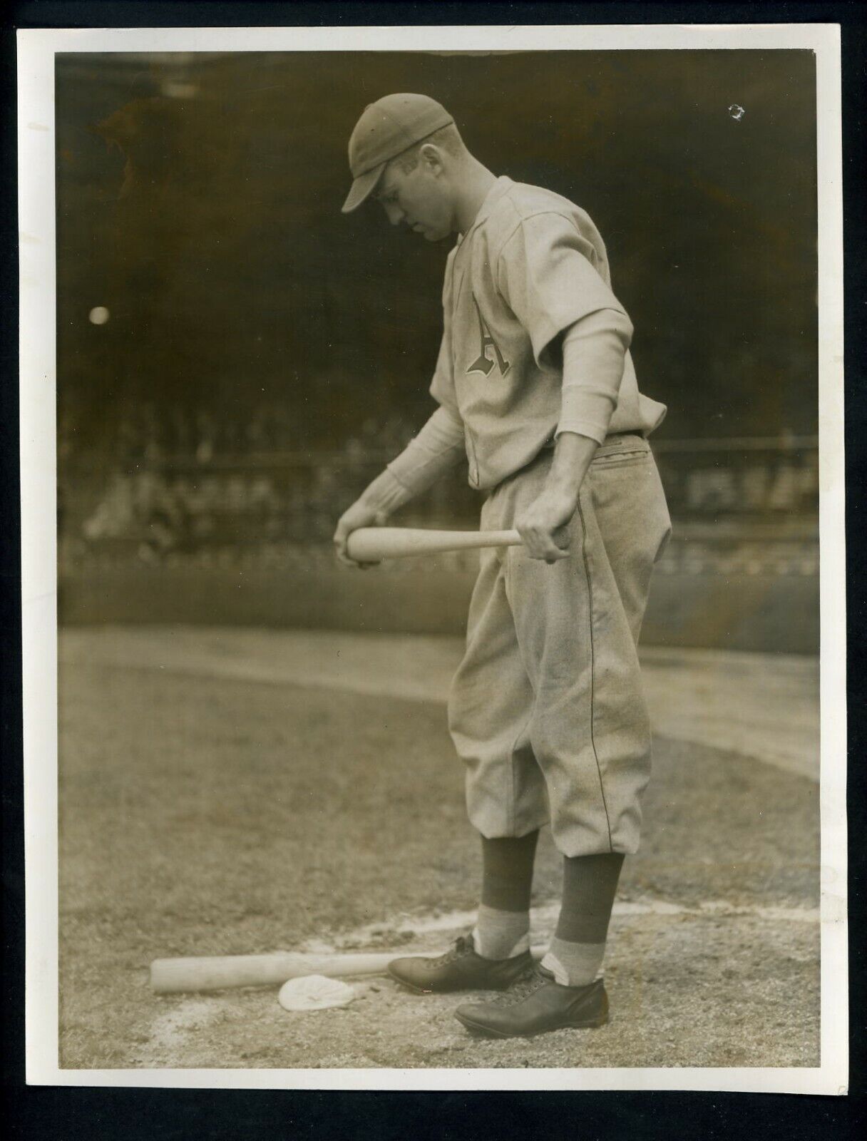 Sam Chapman chooses a bat 1938 Type 1 Press Photo Poster painting Philadelphia Athletics