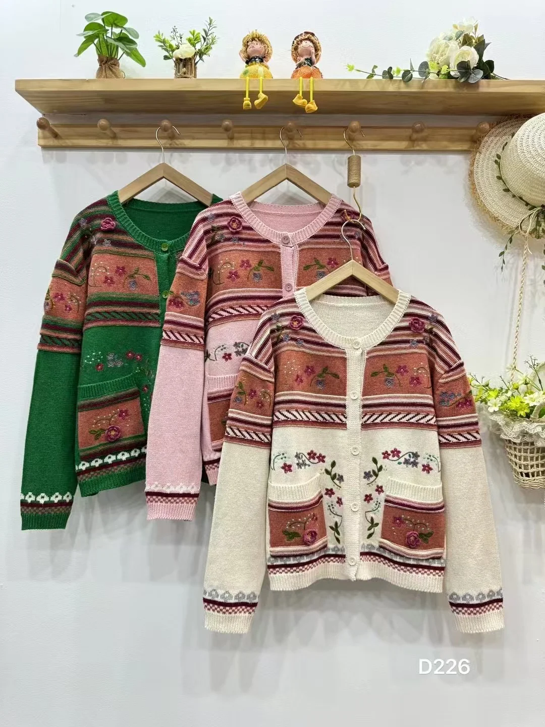 Chicfifth Sweater Women Winter Long Sleeve High Quality Autumn Vintage Top Knitted Cardigan