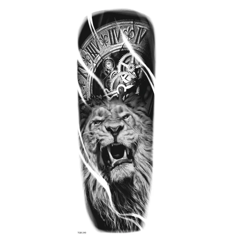 Fake Tattoo Dragon For Men Waterproof Sleeves Angel Tiger Snake Animal Stickers Waterproof Temporary Tattoos Skeleton Hand