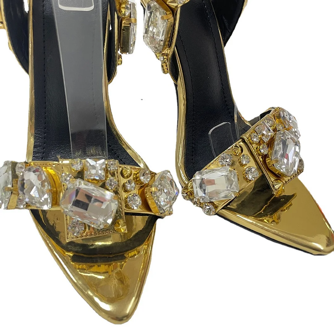 Women's Fashion Rhinestone Heeled Sandals-PABIUYOU- Women's Fashion Leader