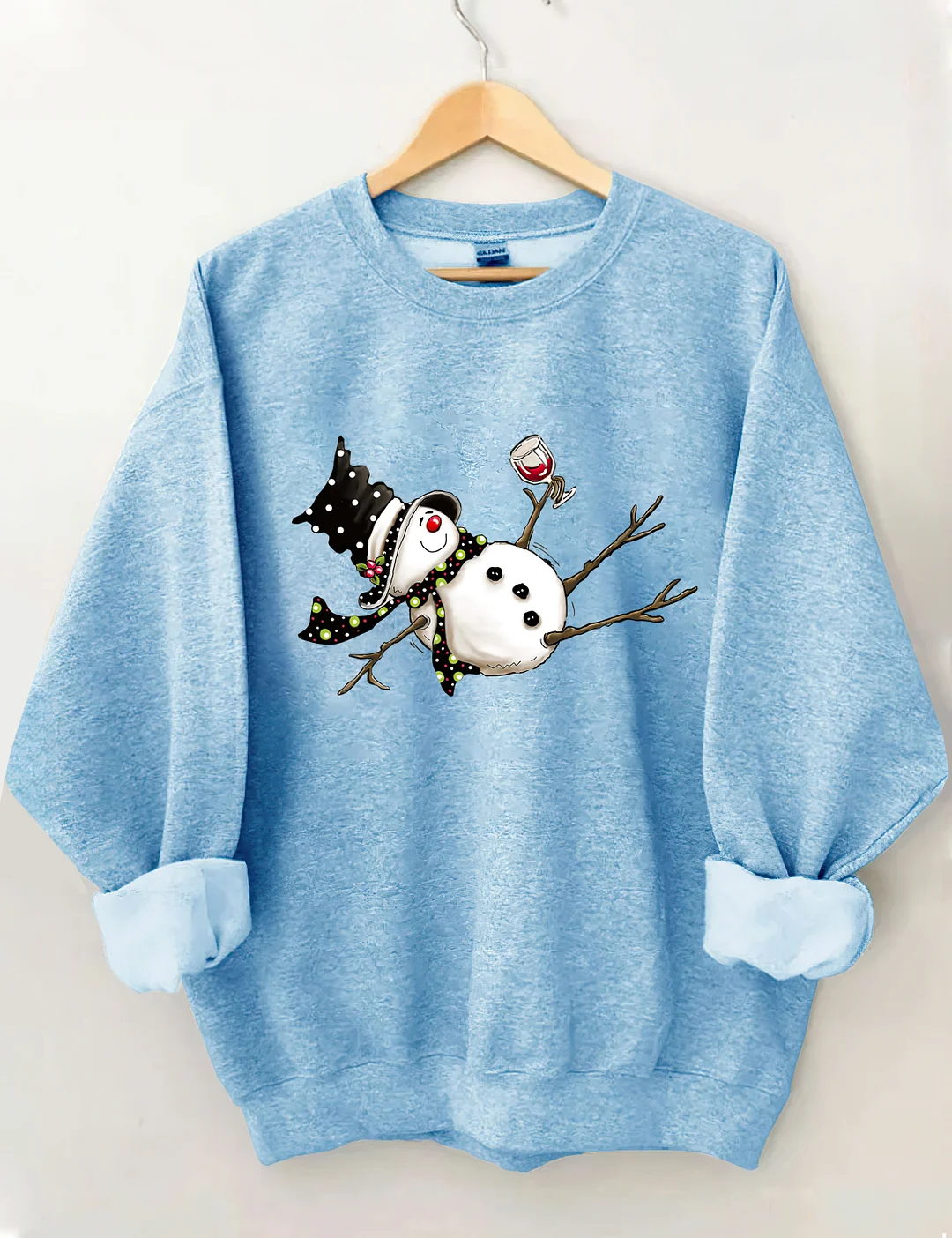 Drunk Snowman Drinking Wine Sweatshirt