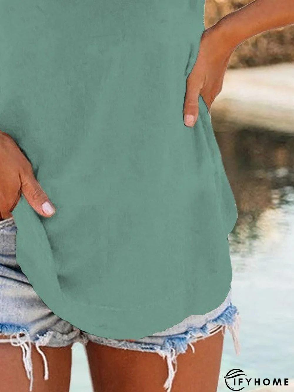 Cotton-Blend Casual Short Sleeve T-shirt | IFYHOME