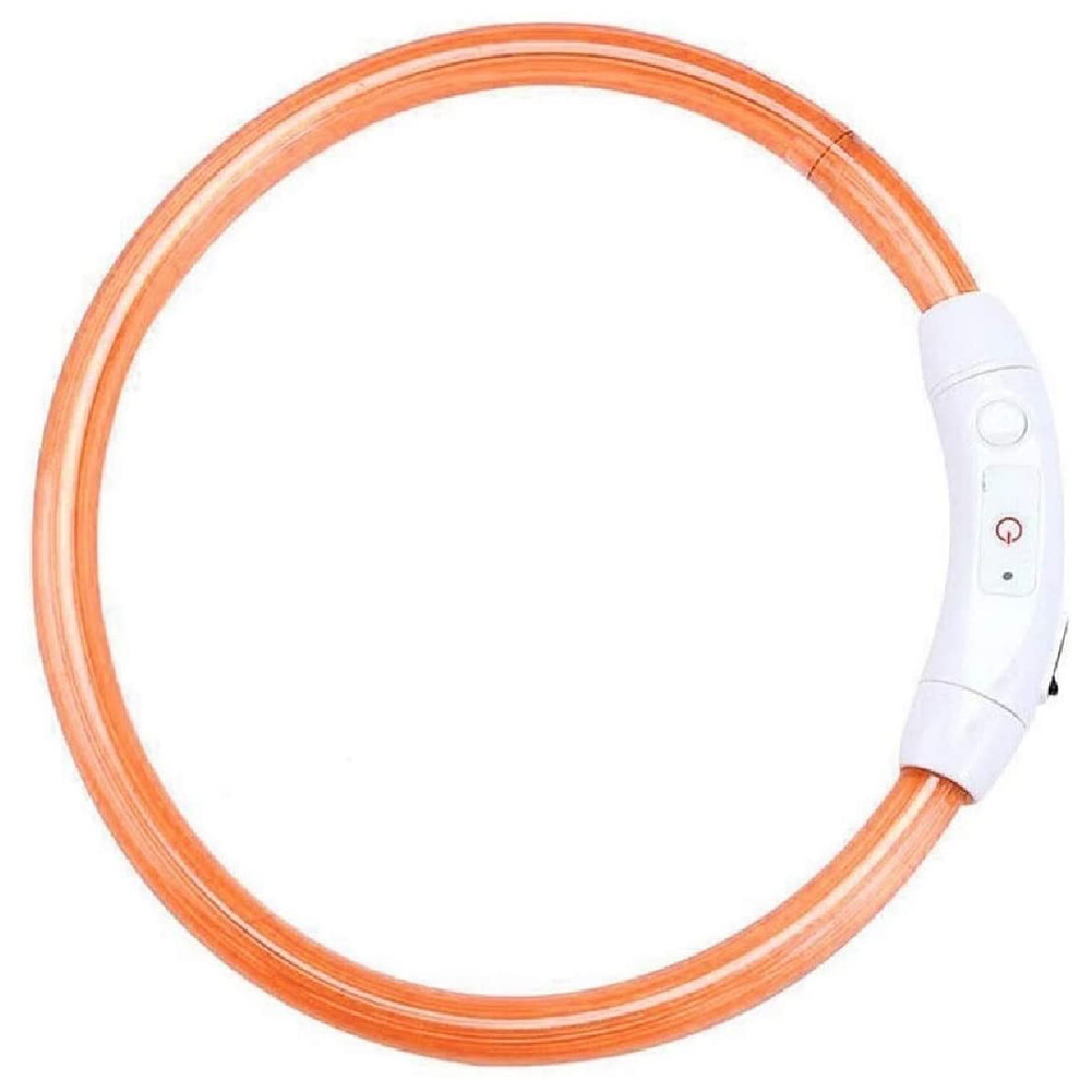 

Diy Multi-Color Usb Charging Led Dog Collar Night Light Ring Pet Safety, Orange, 501 Original