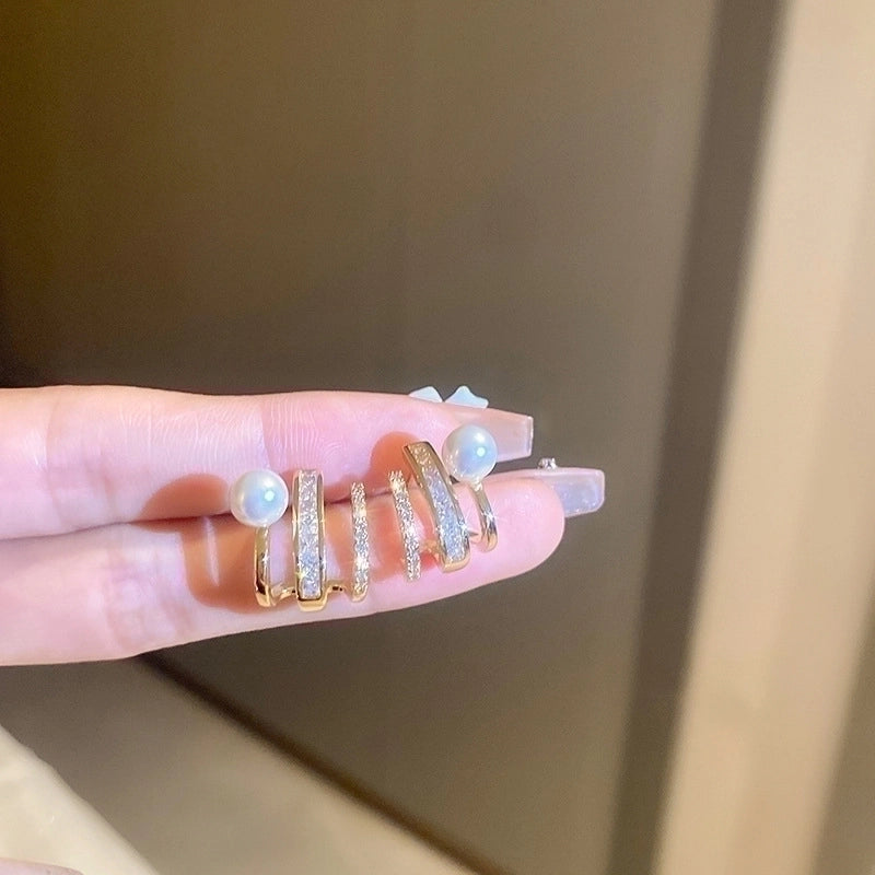 1 Pair Minimalist Butterfly Inlay Copper Zircon Drop Earrings