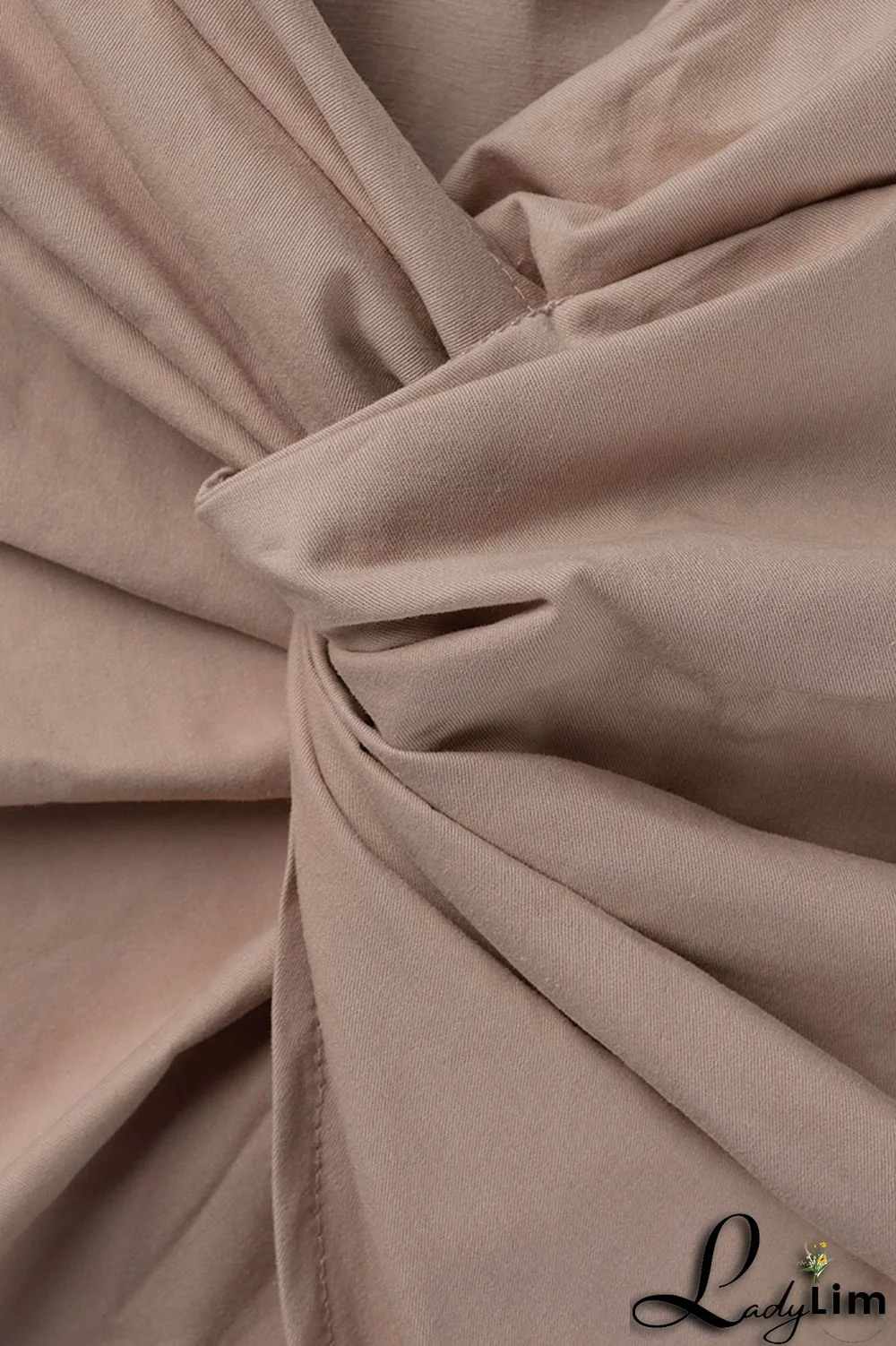 Apricot Sexy Casual Solid Bandage Backless Asymmetrical Halter Sleeveless Two Pieces