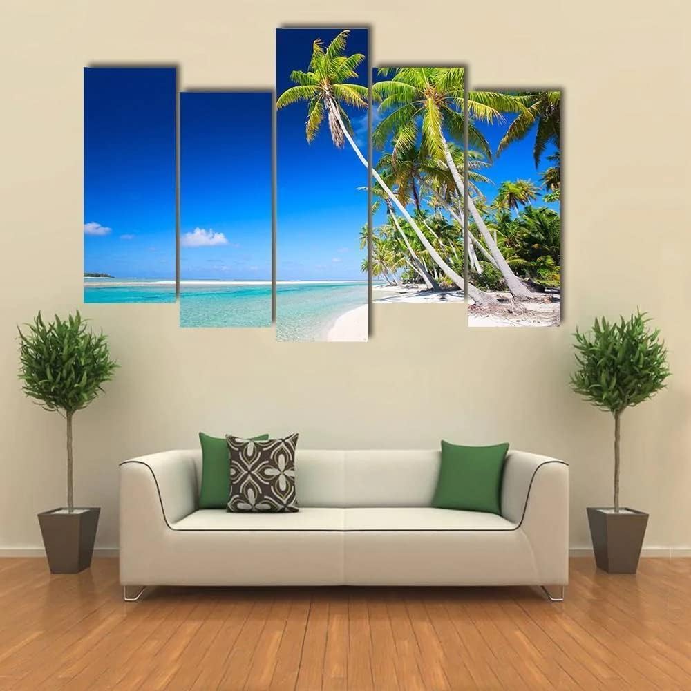 ERGO PLUS Canvas Wall Art Painting Pictures Stunning Beach French Polynesia Decoration Wall Decor Bathroom Living Room Bedroom Kitchen Framed Ready to Hang