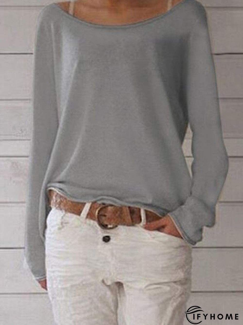 Long Sleeve Crew Neck Cotton T-shirt | IFYHOME