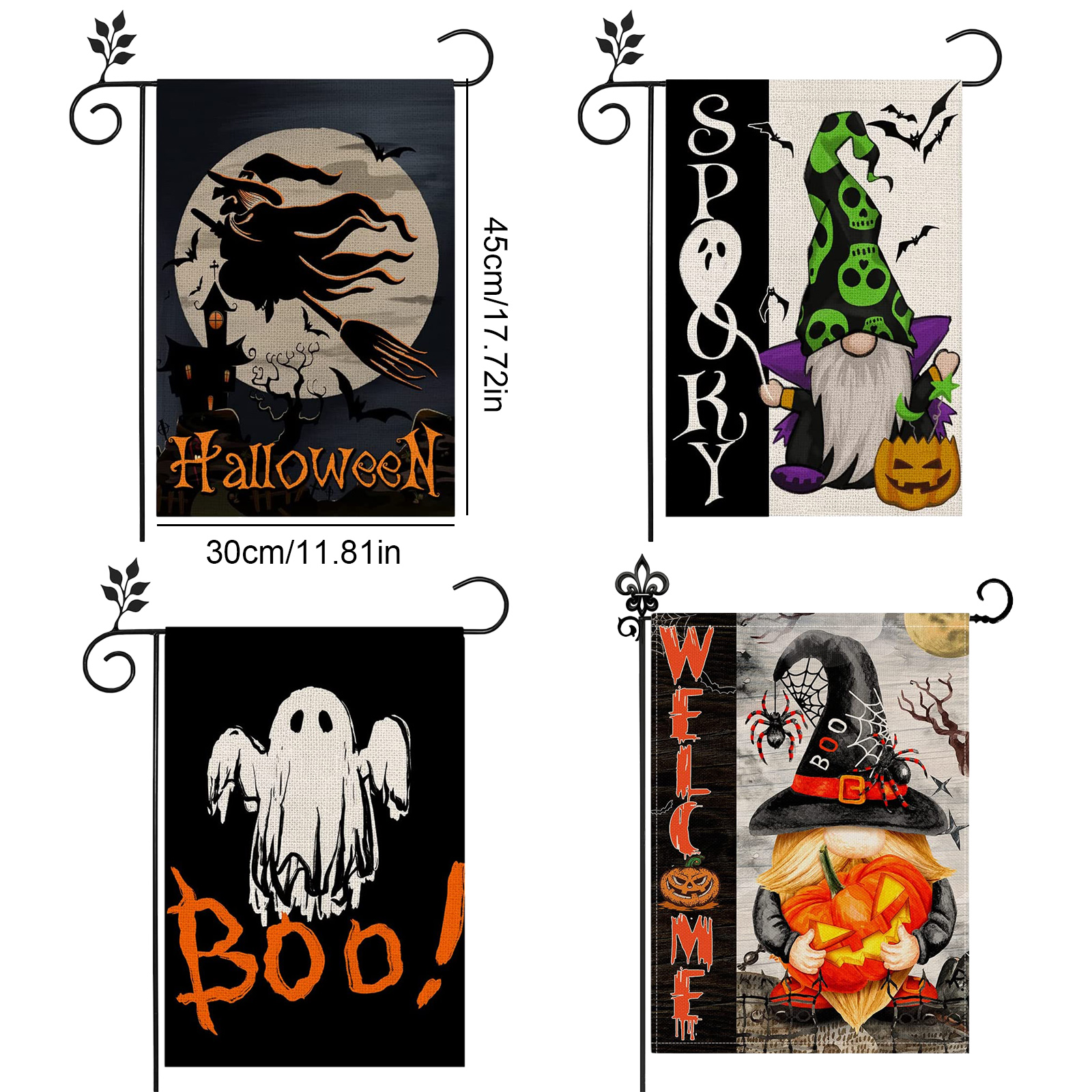 

Fall Garden Flags 12x18 inch Autumn Gnomes Pumpkins Yard Flag Lawn Sign, 501 Original