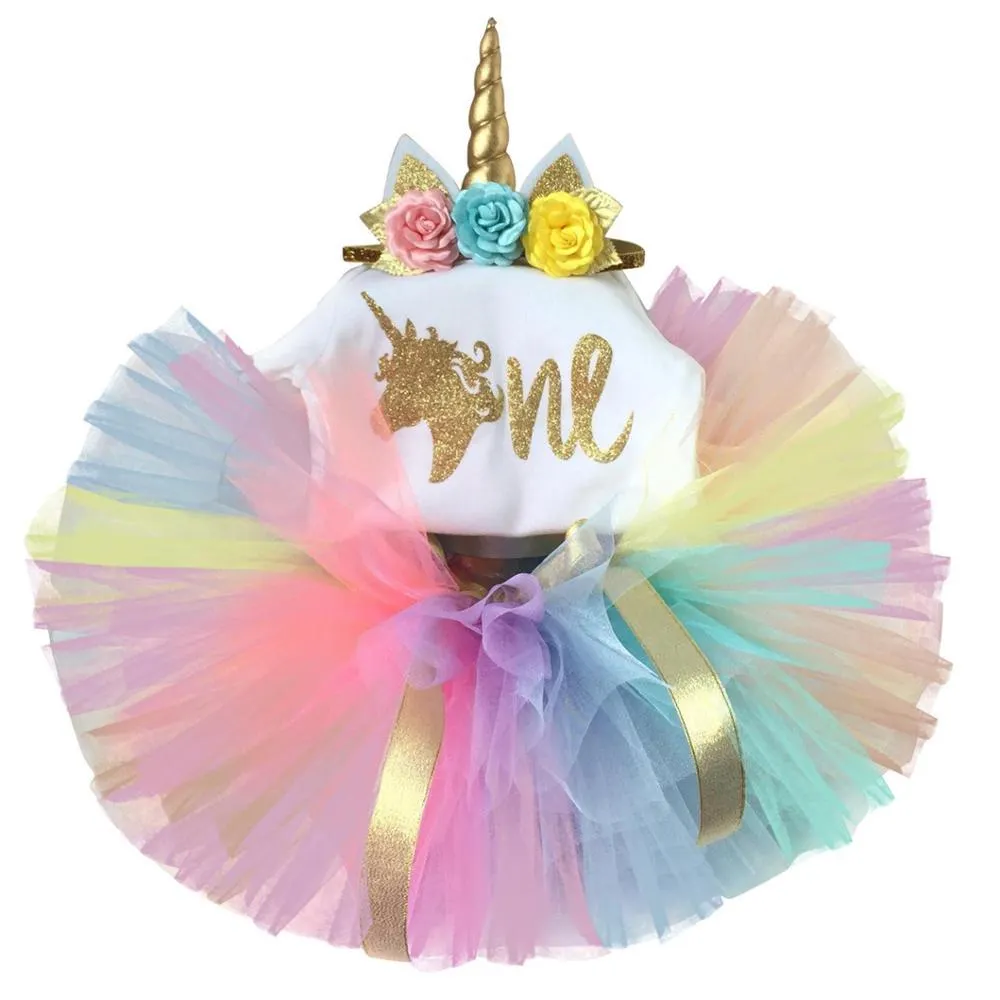 1 2 Year Old Baby Girls 2st Birthday Party Dress Baptism Costume Infant  Princess Outfits 12M 24M Newborn Christening Puffy Gown