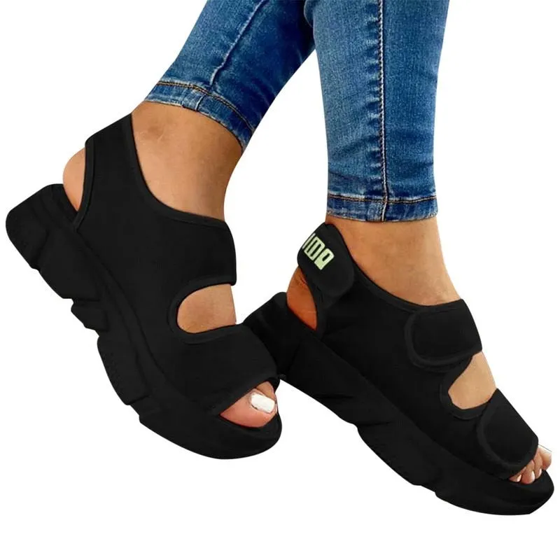 2021 Women Sandals Women Sport Shoes Sneakers  Thick Bottom Sneakers Vulcanized Shoes Non-slip Summer Ladies Sandals