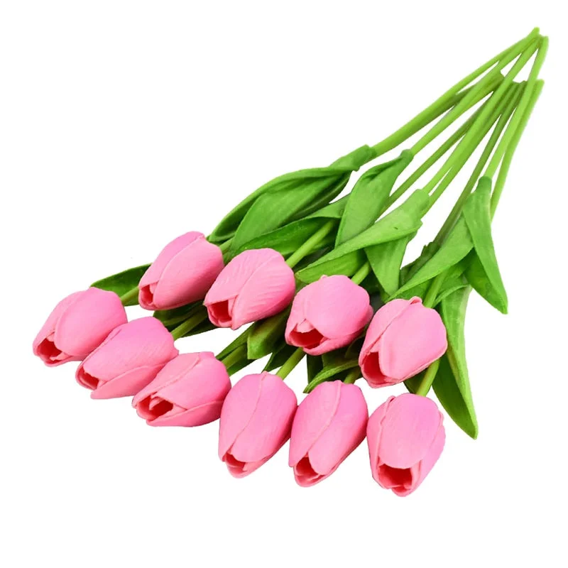 10PCS Tulip Artificial Flower Real Touch Artificial Bouquet Fake Flower for Wedding Decoration Flowers Home Garden Decor
