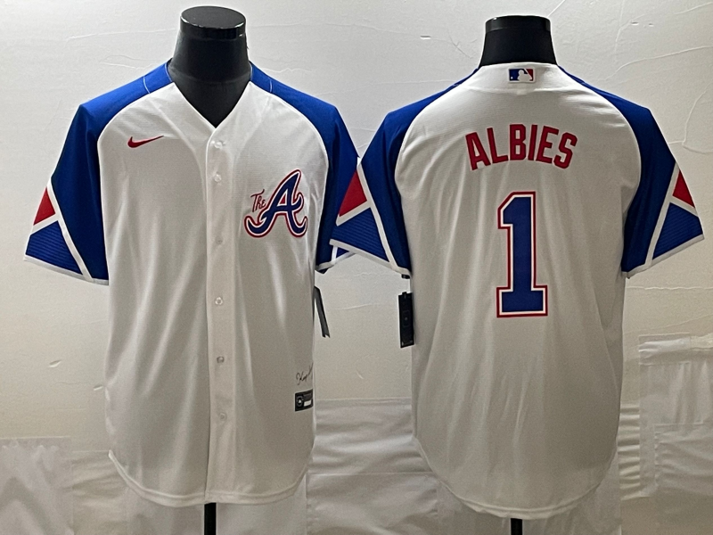 Men's Atlanta Braves Ozzie Albies Nike White 2023 City Connect Replica Player Jersey mysite